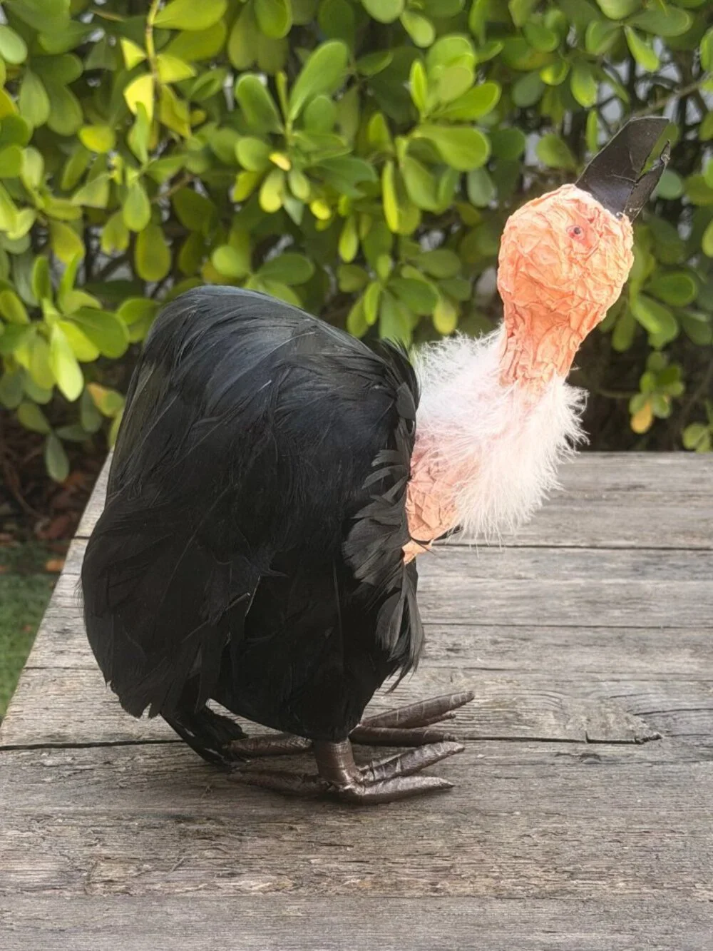 Vintage Paper Mache Primitive Halloween Vulture Sitter Fall Bird Buzzard Spooky